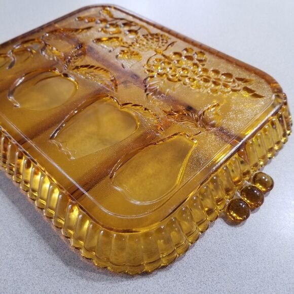 Vintage 5 Part Relish Tray‎ Indiana Glass Amber - Picture 7 of 7